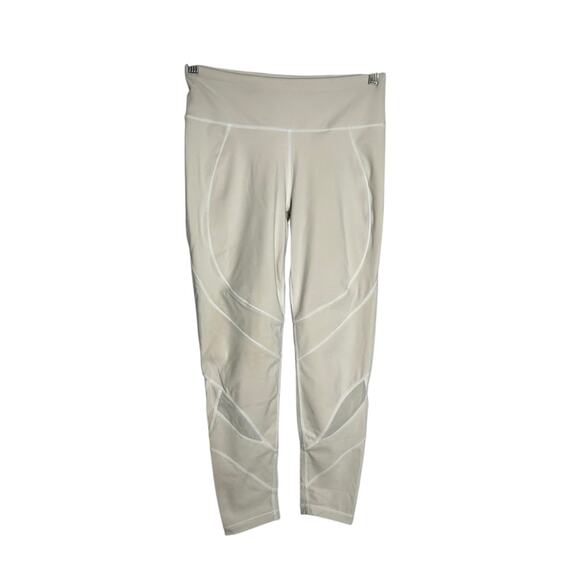 Sweaty Betty The Power Legging Cream Mesh Panel Mid Rise Athletic Leggings Small - Picture 1 of 8